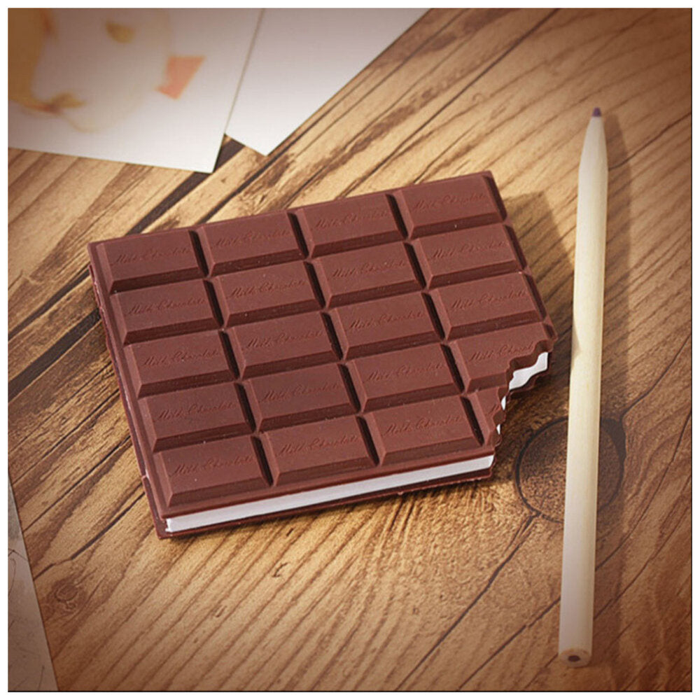 Vonný zápisník ve tvaru čokolády – bez linek, hnědý