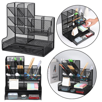 Kovový organizér na kancelářské potřeby – černý