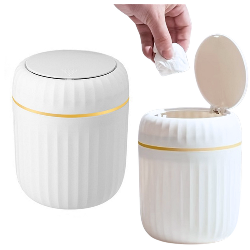 Mini odpadkový koš s víkem – bílý, elegantní design