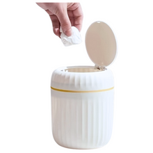 Mini odpadkový koš s víkem – bílý, elegantní design