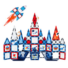 Magnetická stavebnice s okénky 90 dílů – kosmické téma
