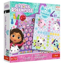 Hra 2v1 Člověče nezlob se a Hadi a žebříky – Gabbys Dollhouse