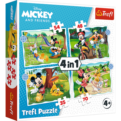 Puzzle 4v1 Mickey's Cool Day – 12 až 24 dílků – Trefl