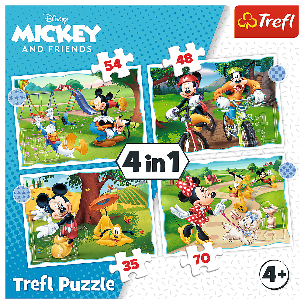 Puzzle 4v1 Mickey's Cool Day – 12 až 24 dílků – Trefl
