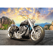 Puzzle 500 dílků – Černá motorka v horách