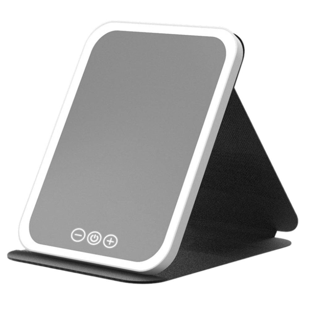 LED zrcadlo s osvětlením a stojanem, 3 režimy světla, 23 cm