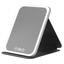 LED zrcadlo s osvětlením a stojanem, 3 režimy světla, 23 cm