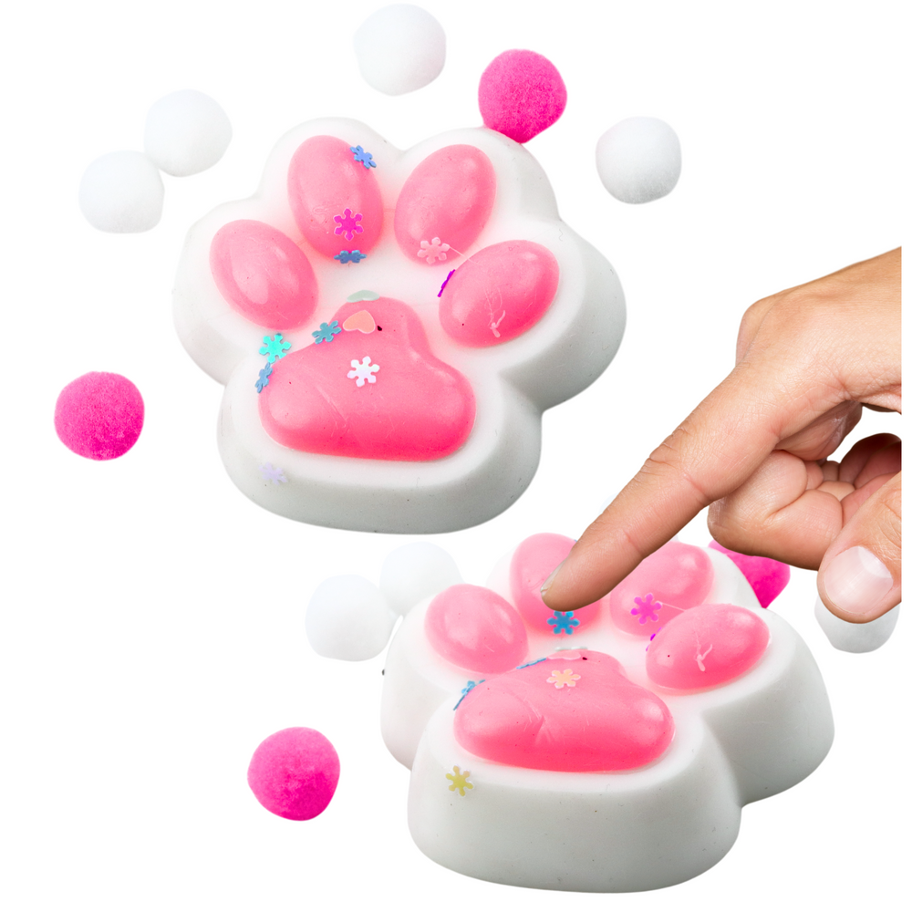 Cat Paw Anti-Stress Sensory Squishy White-Pink