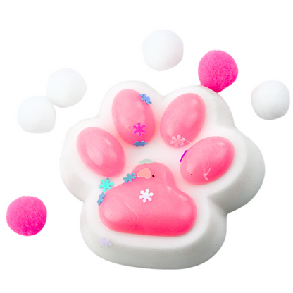 Cat Paw Anti-Stress Sensory Squishy White-Pink