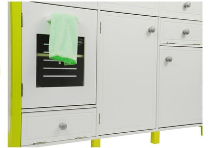Wooden Kitchen for Children Green and White Paula Opening Elements