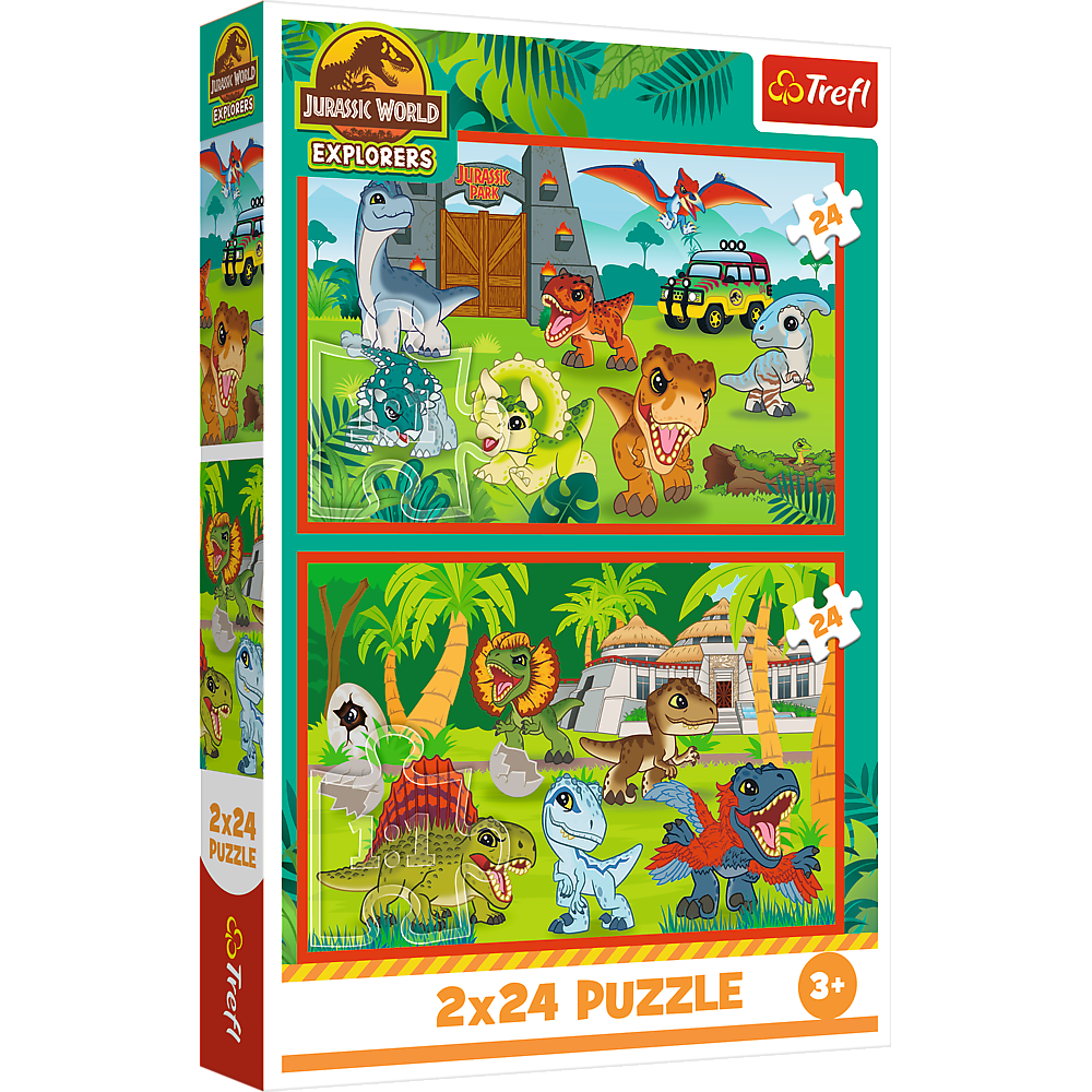 Puzzle 2x24 dílků Malí dinosauři pro děti – Jurassic World