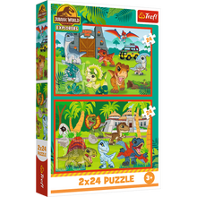Puzzle 2x24 dílků Malí dinosauři pro děti – Jurassic World
