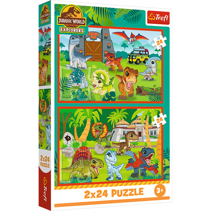 Puzzle 2x24 dílků Malí dinosauři pro děti – Jurassic World