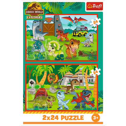 Puzzle 2x24 dílků Malí dinosauři pro děti – Jurassic World