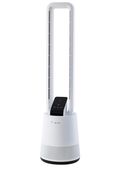 Beznožový stojanový ventilátor s oscilací a LCD displejem – LEAN