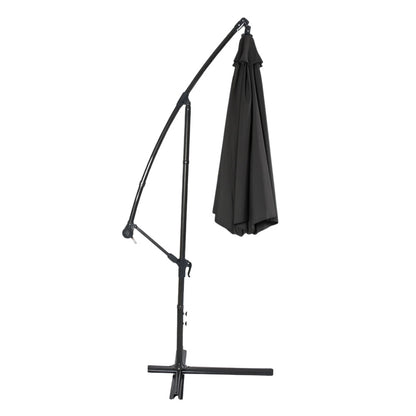 Boční zahradní slunečník s naklápěním 350 × 250 cm – černý