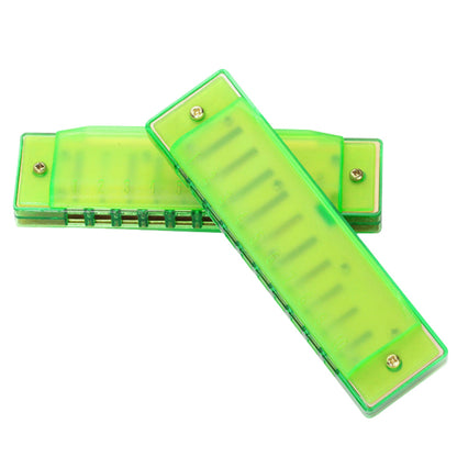 Foukací harmonika 10 otvorů pro začátečníky – zelená