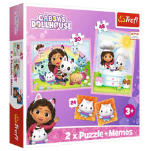 Puzzle 4v1 Gabi a kočičí kamarád s pexesem – Trefl