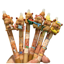 Kuličkové pero s kapibarou a gumou – modré, automatické