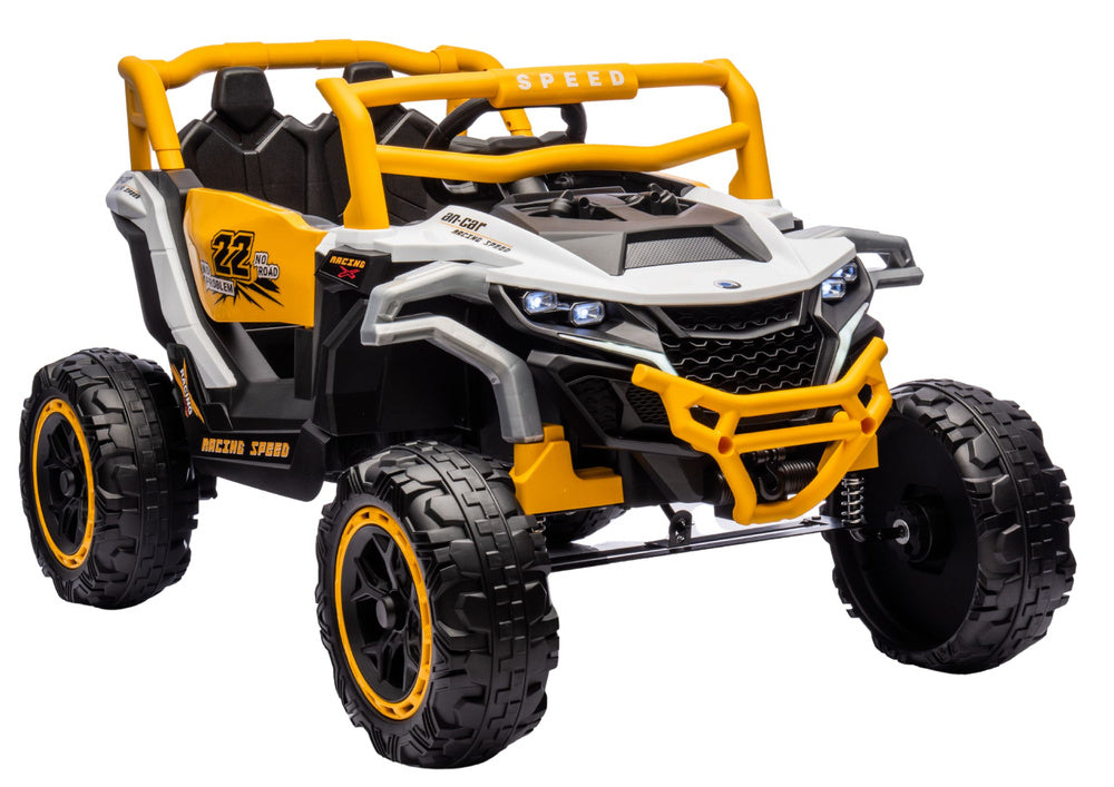 Elektrické autíčko M1 4x4 bílé a žluté – bateriové vozidlo