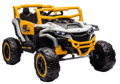 Elektrické autíčko M1 4x4 bílé a žluté – bateriové vozidlo