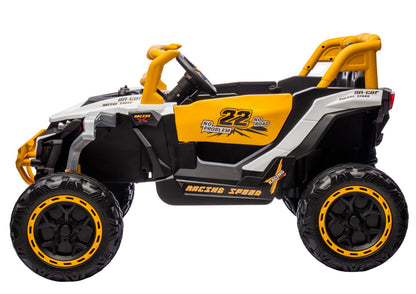 Elektrické autíčko M1 4x4 bílé a žluté – bateriové vozidlo