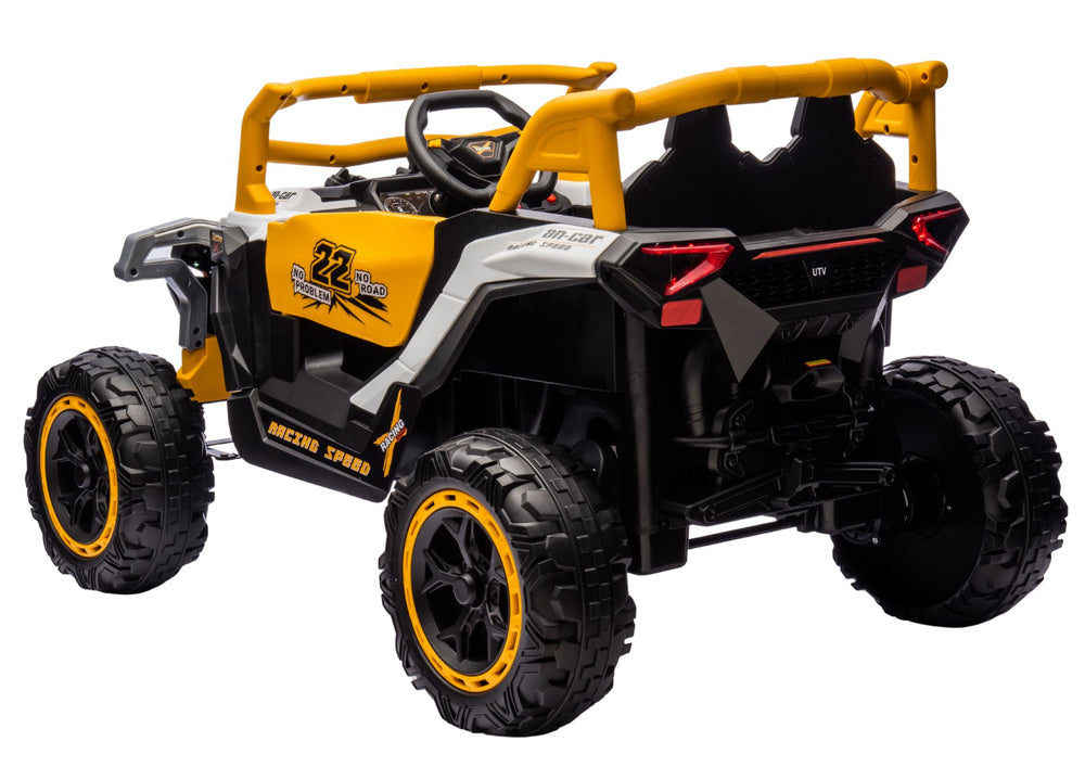 Elektrické autíčko M1 4x4 bílé a žluté – bateriové vozidlo