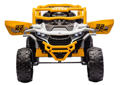 Elektrické autíčko M1 4x4 bílé a žluté – bateriové vozidlo