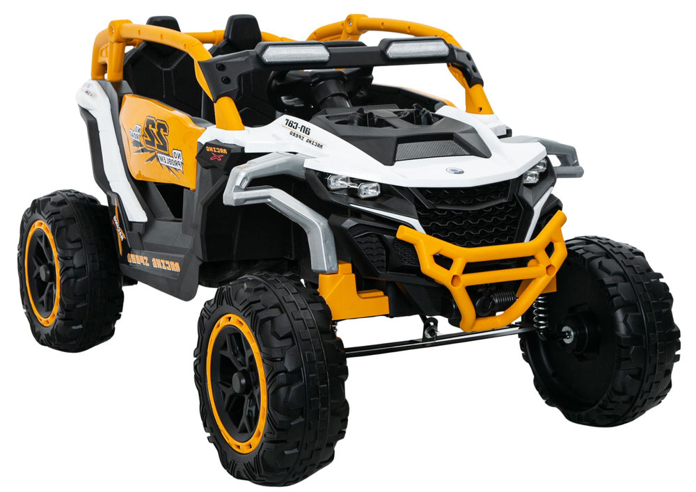 Elektrické autíčko M3 4x4 žluto-bílé – bateriové vozidlo