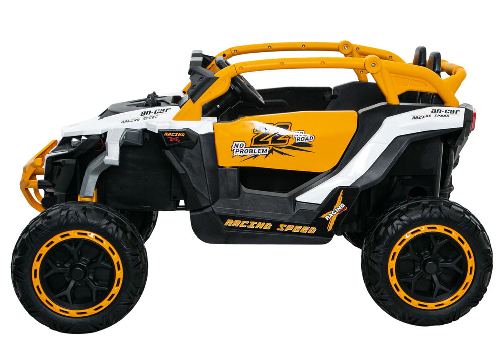 Elektrické autíčko M3 4x4 žluto-bílé – bateriové vozidlo