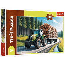 Puzzle 100 dílků Lesní traktor – Trefl