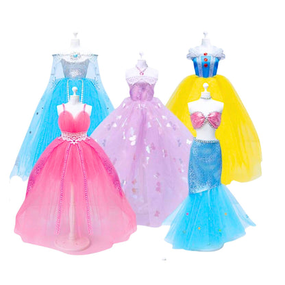 Kreativní sada na navrhování a šití šatů pro panenky – DIY