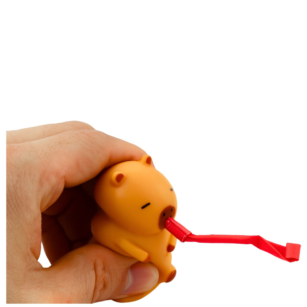 Antistresová kapybara s trumpetou a pískátkem 7 cm