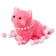 Sensory Squishy Soft Kitten with Pearls and Pompoms Pink 8cm