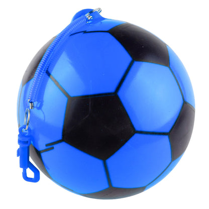 Rubber Soccer Ball Pattern Spring Holder Blue 22cm