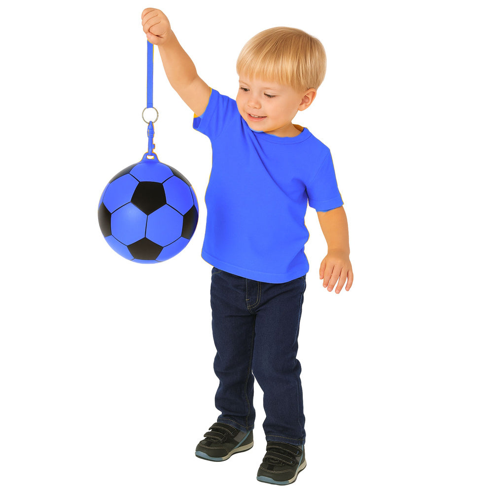 Rubber Soccer Ball Pattern Spring Holder Blue 22cm