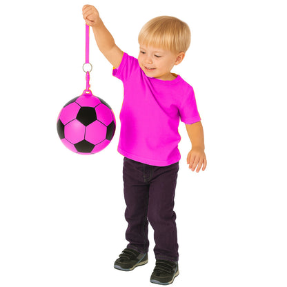 Rubber Soccer Ball Pattern Spring Holder Pink 22cm