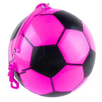 Rubber Soccer Ball Pattern Spring Holder Pink 22cm