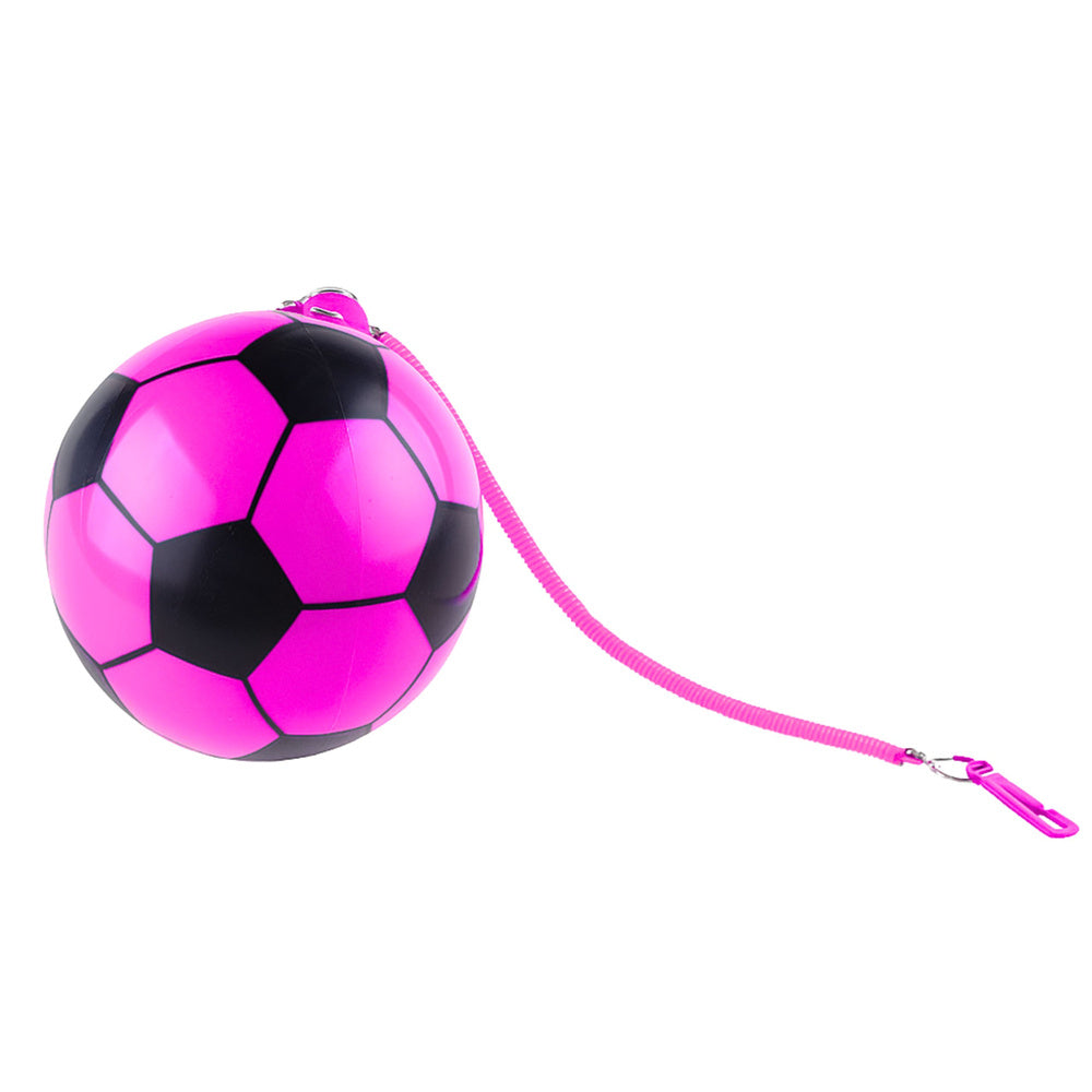Rubber Soccer Ball Pattern Spring Holder Pink 22cm