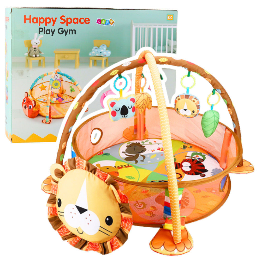 Hrací deka 3v1 s míčky a ohrádkou – Lev