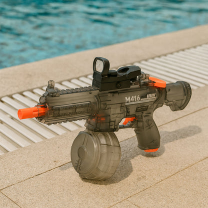 Elektrická vodní pistole M416 s osvětleným zaměřovačem 450 ml
