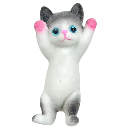 Senzorická antistresová hračka – ležící koťátko bílošedé