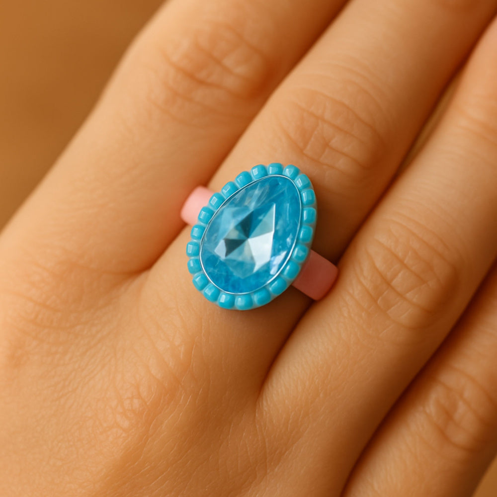 Dětské prstýnky s barevnými kamínky – sada 50 kusů