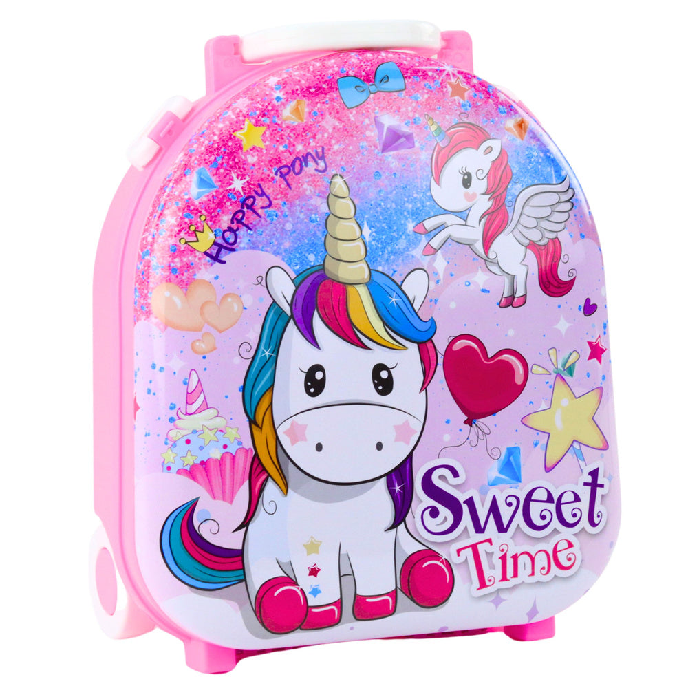 Toaletní stolek v kufříku 2v1 s příslušenstvím – Jednorožec