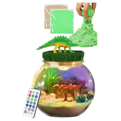 DIY Dinosaur Terrarium Creative Kit with LED Light and Remote Control