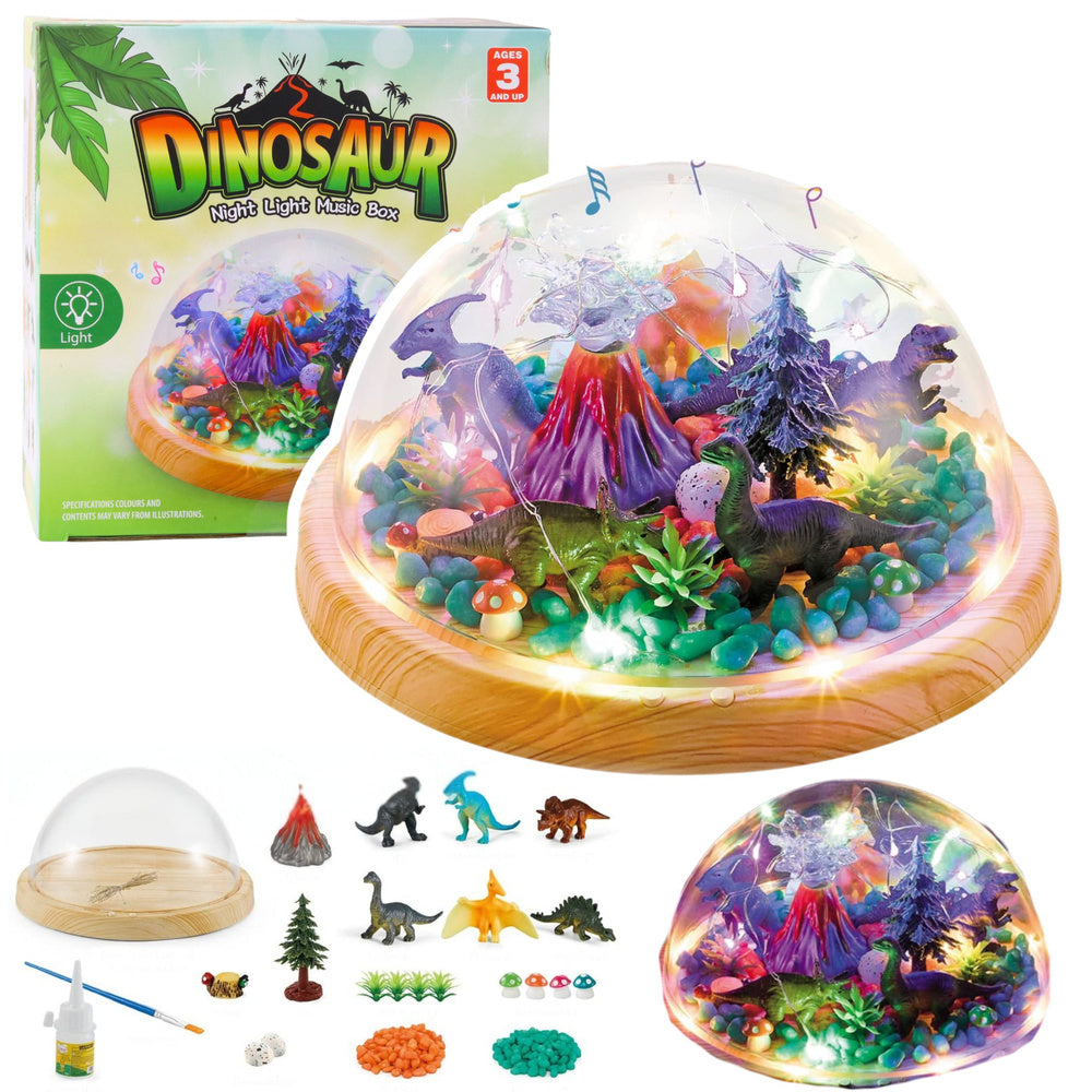 Kreativní sada DIY terárko s dinosaury a nočním světlem