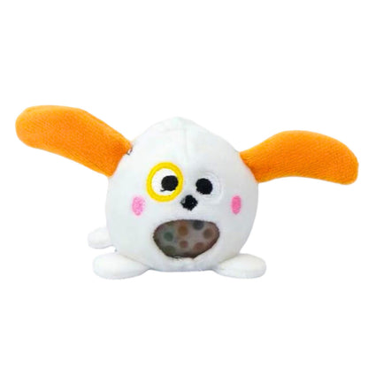 Plush Toy Squeezable Squishy with Water Balls Dog Cat 6 cm