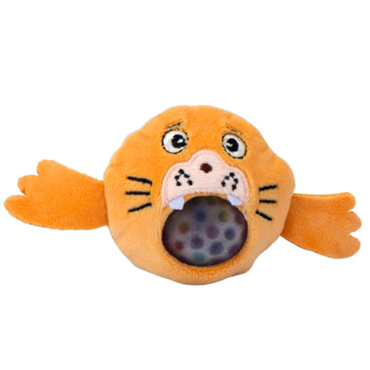 Plyšák s vodními kuličkami – senzorická hračka 6 cm