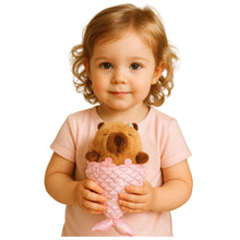 Plyšová kapybara mořská panna – růžová, 28 cm