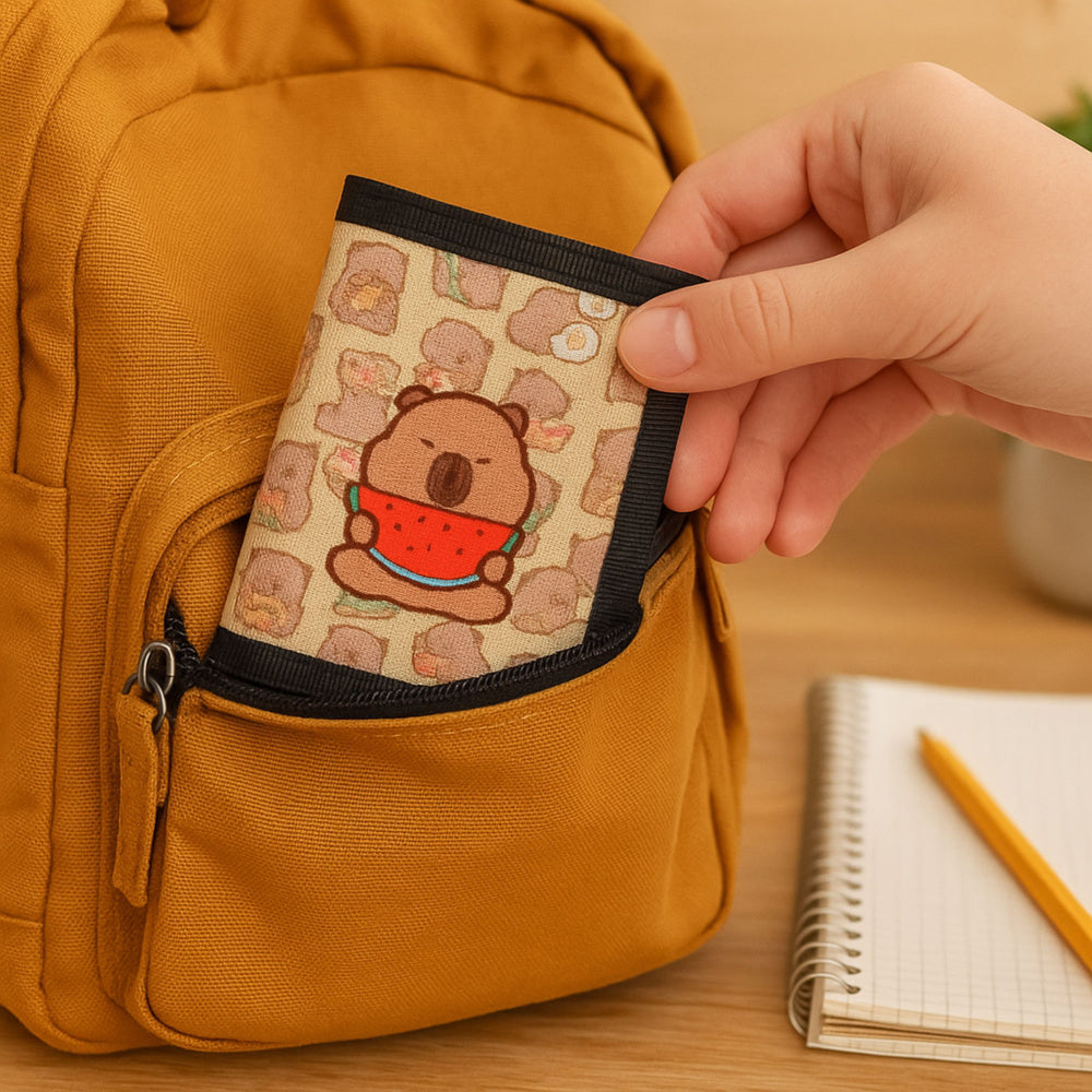 Dětská peněženka s karabinou Kapybara s melounem